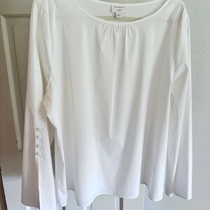 JJill Soft White Blouse w/ Bell Sleeves (size XL) - NWOT